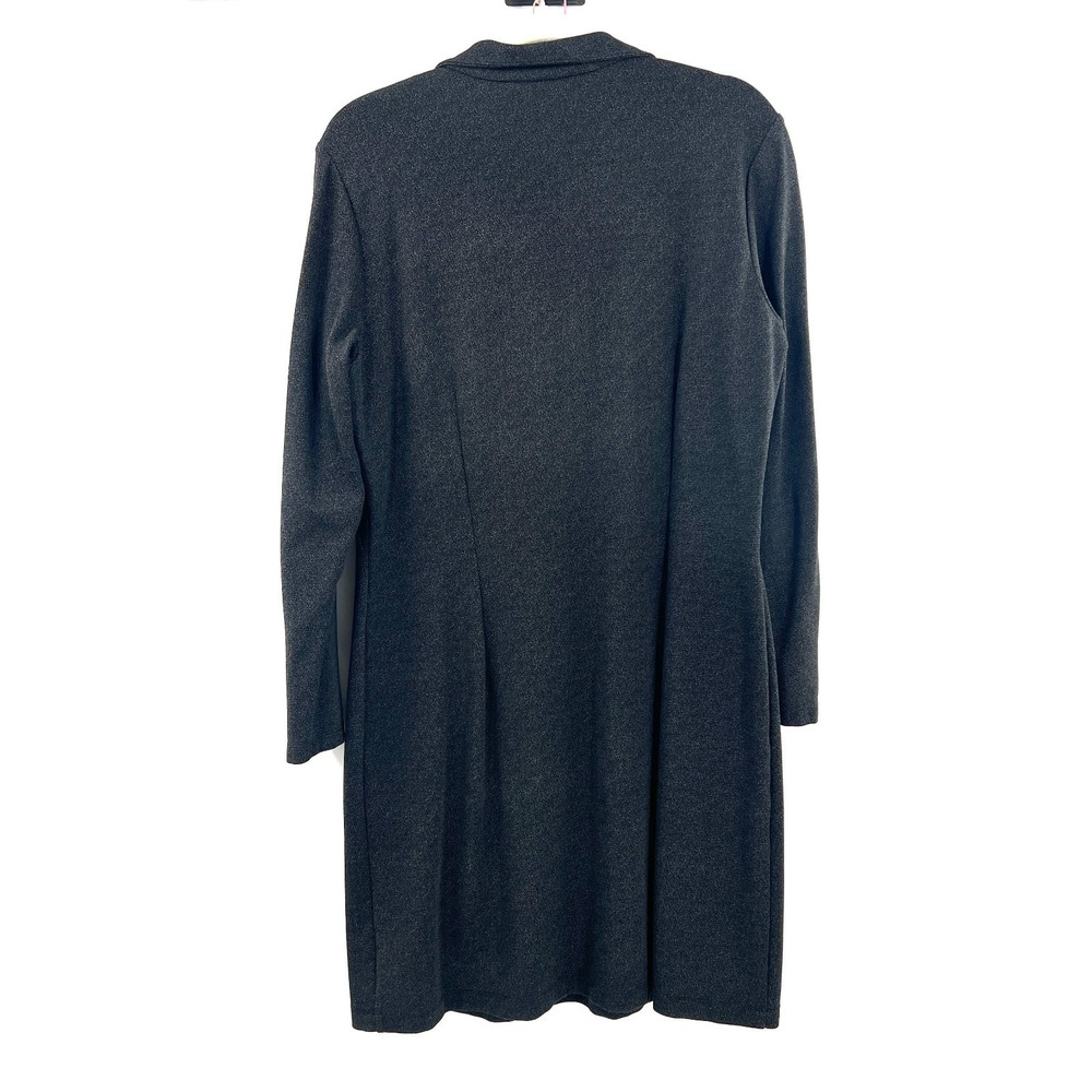 J. Mclaughlin 1/4 zip speckled black long sleeve scuba dress sheath preppy XL - Picture 11 of 13